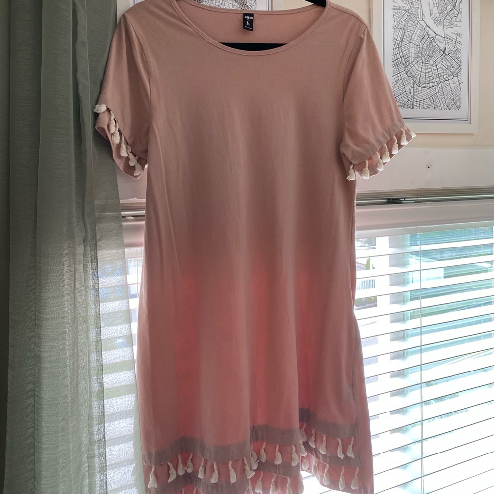 Blush Pink Dress with Tassels